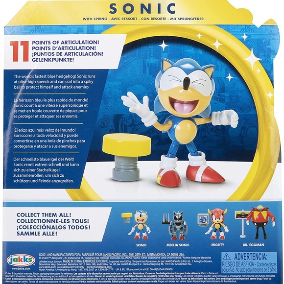 Sonic smiling Figure 4 inch Brand New  New Sealed - Picture 2 of 2